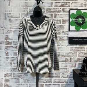 Cherish Black and White Striped Knit